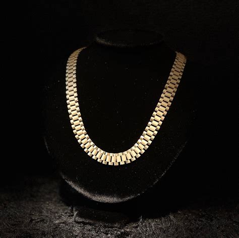 14k gold rolex watch chain necklace|rolex chain price.